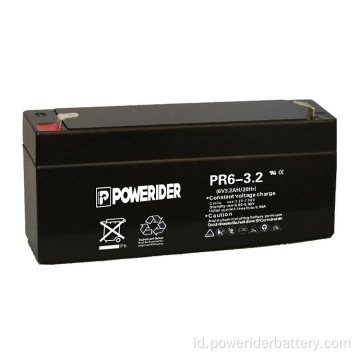 6V 3.2Ah Baterai UPS Asam Timbal